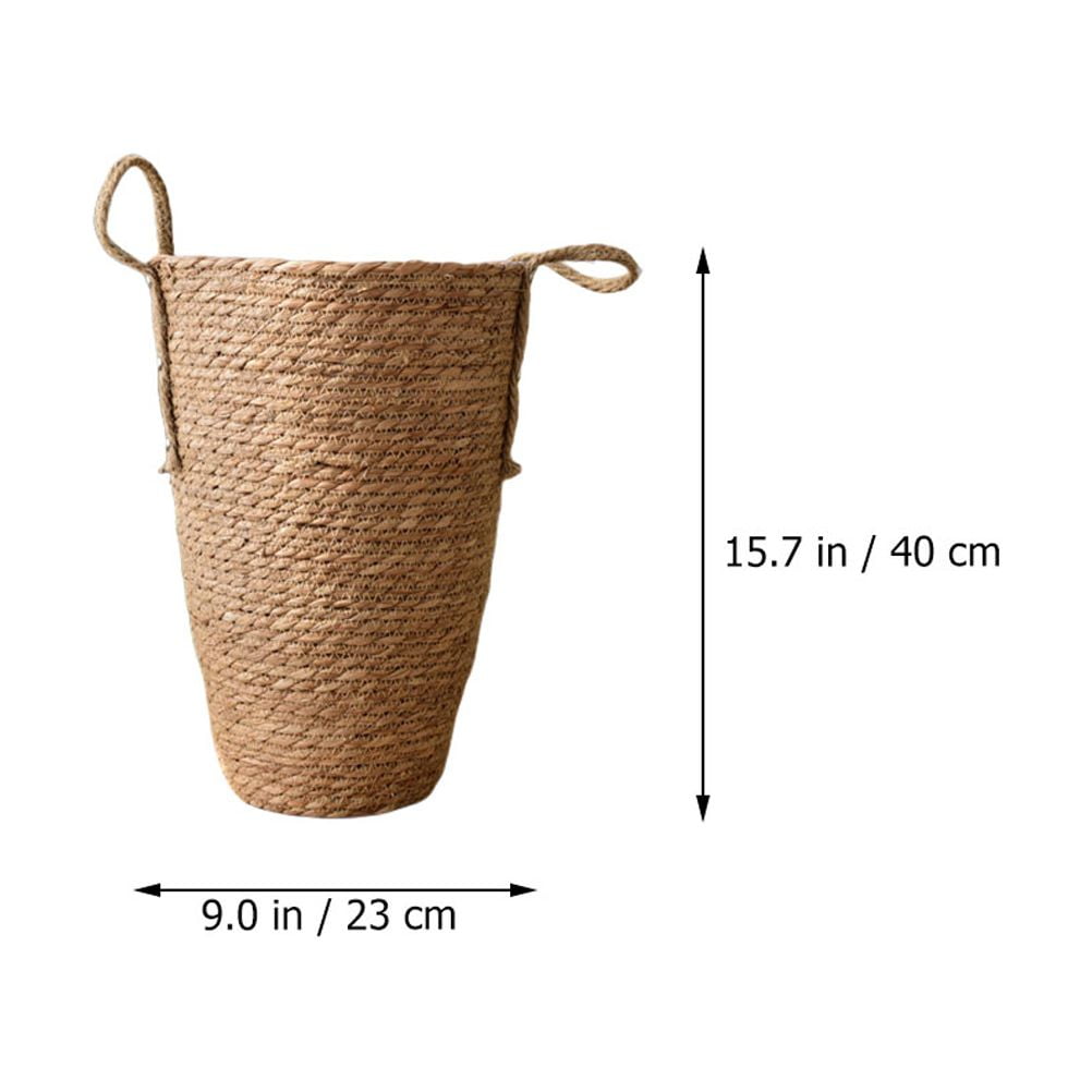 Handwoven Grass Flower Basket Wicker Plant Pot Hanging Outdoor Vase Decorative Planter for