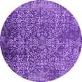 thumbnail image 1 of Ahgly Company Indoor Round Oriental Purple Industrial Area Rugs, 7' Round, 1 of 4