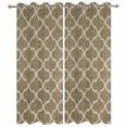 thumbnail image 4 of Outdoor Curtains for Patio Waterproof Moroccan Texture Indoor/Outdoor Curtain Tiebacks Retro Khaki Linen Privacy Curtain Sun Block Grommet Drapes for Pergolas Gazebo Porch 2 Panel 54x108 Inch, 4 of 9