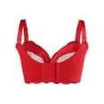 thumbnail image 2 of INSPIRE CHIC Women's Floral Lace Thin Cup No Side Effect Wireless Bra Red 40C Fit 36A, 2 of 6