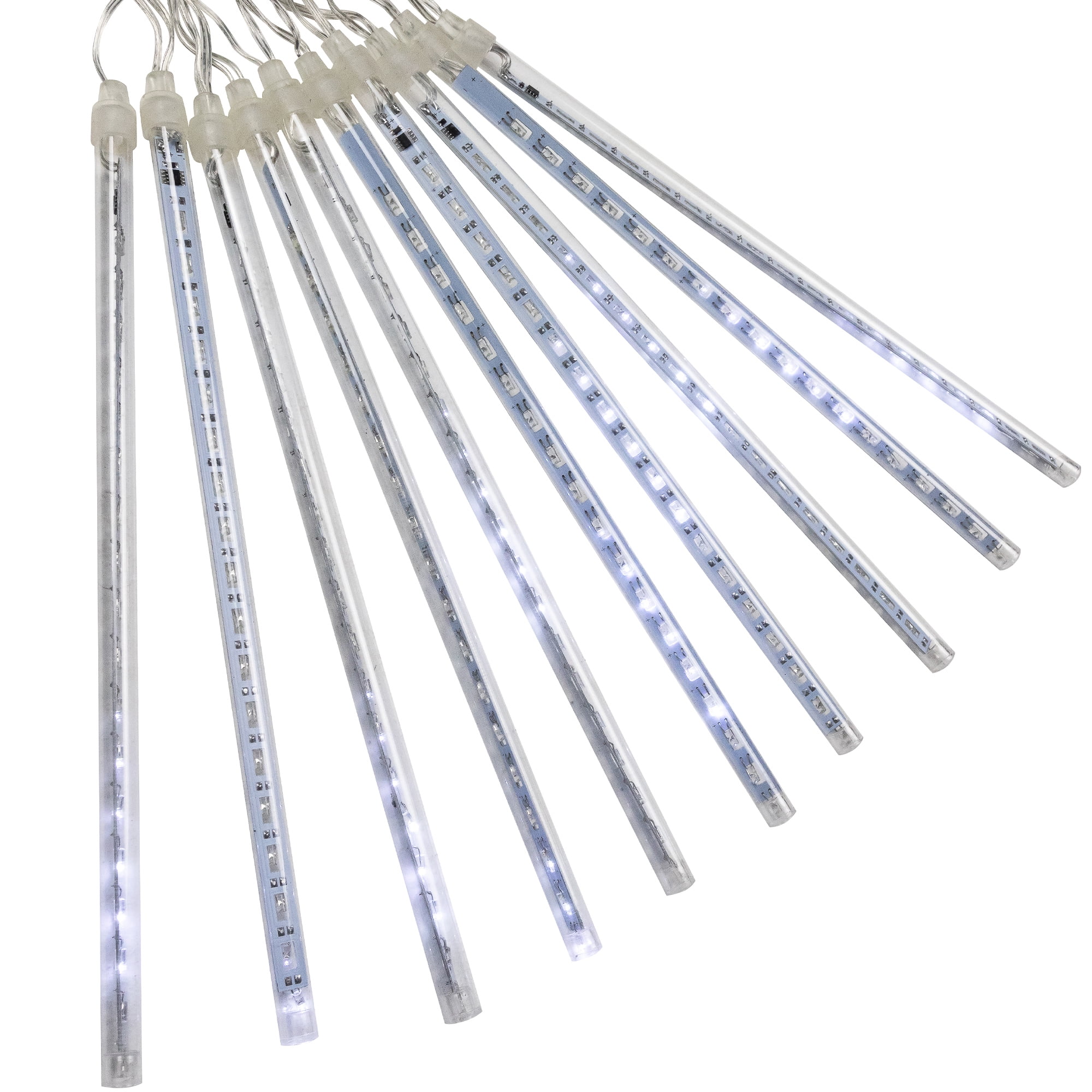 Set of 10 Dripping Icicle Snowfall Christmas Light Tubes 9"