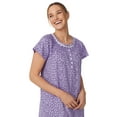 thumbnail image 6 of Aria Women's 100% Cotton Raglan Sleeve Smocked Neck 40" Sleepwear Gown, Sizes XS-5X, 6 of 7