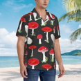 thumbnail image 3 of Disketp Hawaiian Shirts For Men,Red Mushrooms Print Mens Casual Short Sleeve Button Down Shirts Beach Shirt, 3 of 7