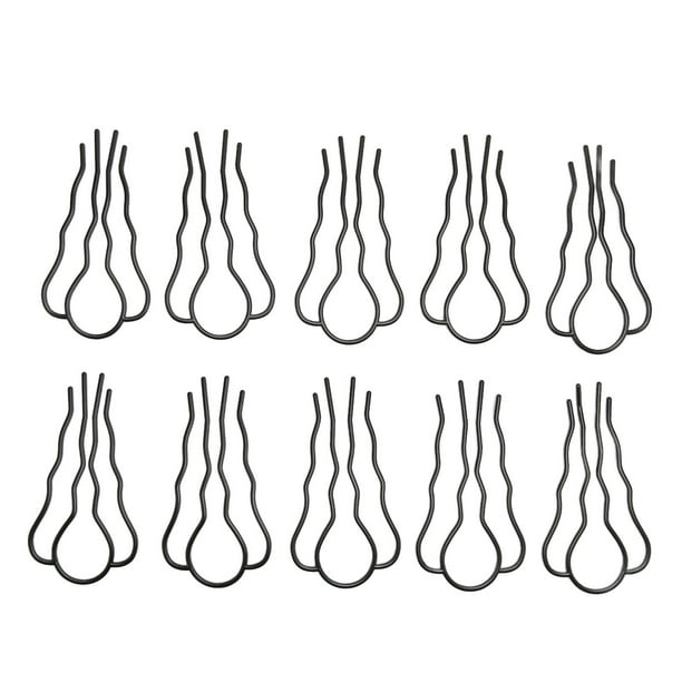 10 pinzas para el pelo en forma de U de metal con revestimiento negro, estilo francés vintage, para peinar.
