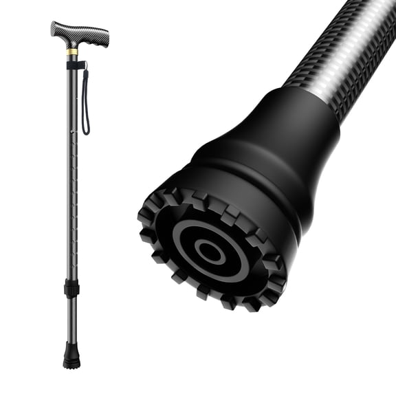 BUYHAO Unisex Adjustable Telescopic Walking Cane – Durable Carbon Fiber, All-Terrain Tip, Includes Travel Bag – for Seniors and Adults