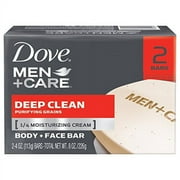 4 Pack Dove Men Care Body and Face Bar Deep Clean 4oz 2 Bar Each