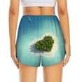 thumbnail image 2 of Lsque Paradise Island Printed Women's Running Shorts with Liner Pockets,Elastic Quick Dry Workout Athletic Gym Yoga Shorts,Womens High Waist Shorts-Medium, 2 of 9