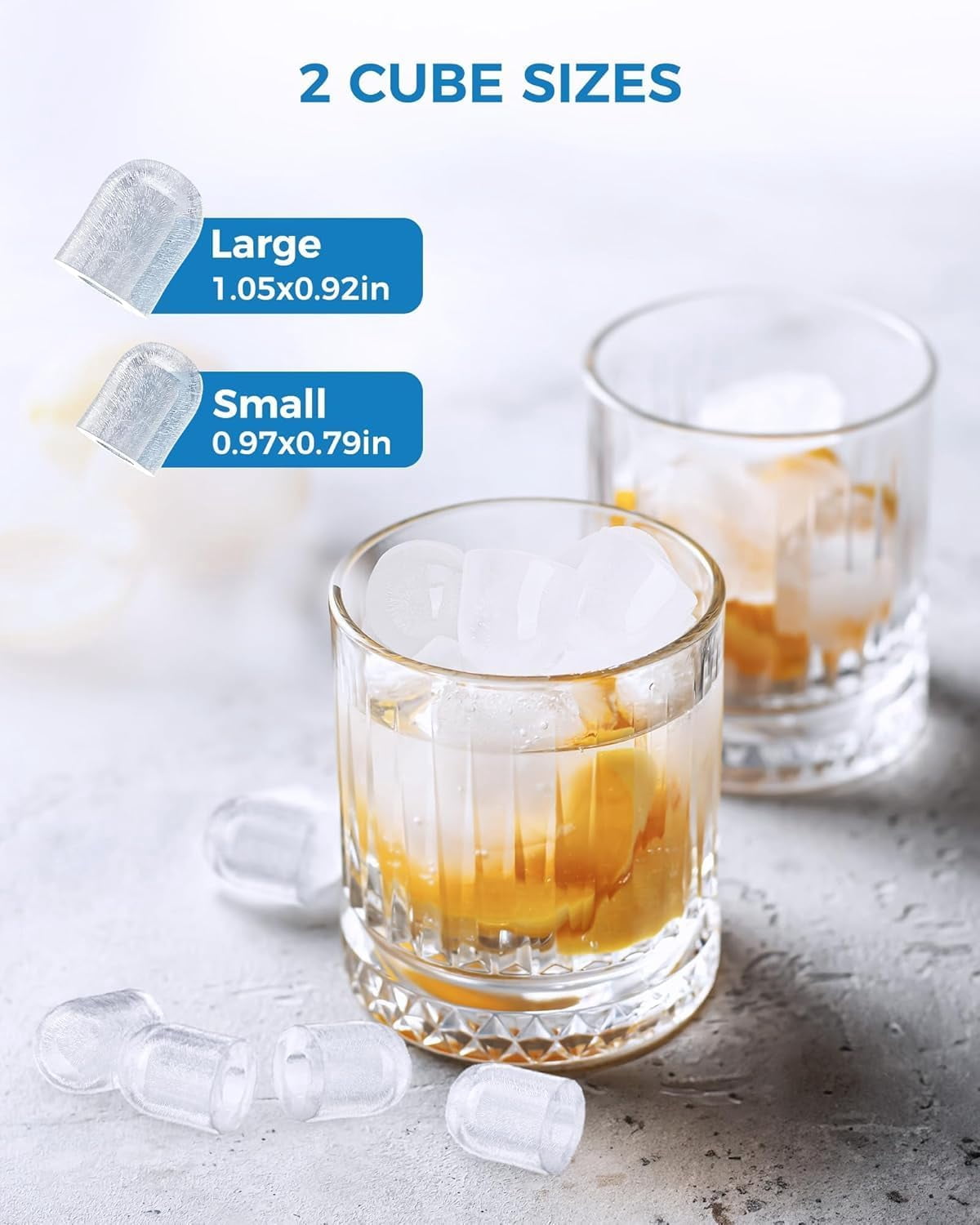WAA 8 Large Bullet Ice Countertop Ice Maker,26 lbs/Day Portable Ice Machine,Self-Cleaning Compact Electric Ice Maker with Handle for Kitchen,Home Bar,Office,Apartment & RV
