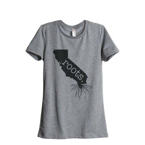 Thread Tank Home Roots State California CA Women's Relaxed Crewneck T-Shirt Tee Heather Grey Small
