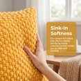 thumbnail image 2 of REGALWOVEN Corduroy Throw Pillow Covers Set of 2 Solid Decorative Cushion Cases for Sofa Couch Bedroom Home Decor Yellow 16" x 16", 2 of 7