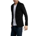 thumbnail image 2 of MODA NOVA Big & Tall Men Solid Color Pockets Long Sleeve Knit Blazer Black M, 2 of 6