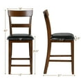 thumbnail image 2 of Gymax Set of 4 Barstools Counter Height Chairs w/Leather Seat & Rubber Wood Legs, 2 of 10