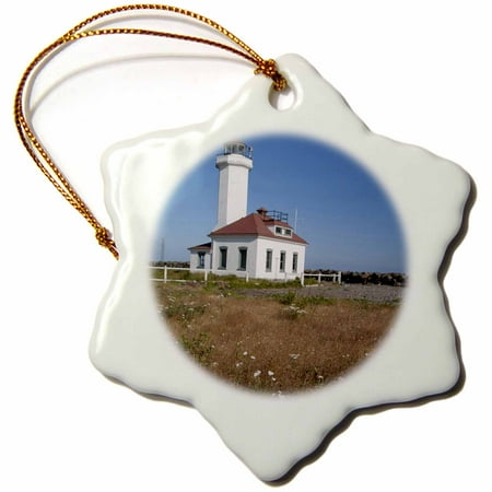 Pt Lighthouse - 3dRose Washington, Port Townsend, Pt Wilson lighthouse - US48 JWI3450 - Jamie and Judy Wild - Snowflake Ornament, 3-inch