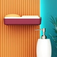 thumbnail image 3 of Injueey Soporte de esponja, cepillo de baño para cocina, de almacenamiento colgante montado en la pared, de drenaje de de plástico, bandeja Juegos de accesorios de baño rosa púrpura, 3 of 6