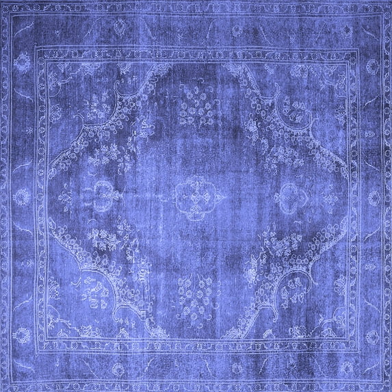 Ahgly Company Indoor Square Persian Blue Traditional Area Rugs, 8' Square
