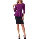 thumbnail image 2 of INSPIRAR CHIC Blusas Peplum para Mujeres de Manga 3/4 con Cinturón Elegante para Trabajo XL Púrpura, 2 of 6