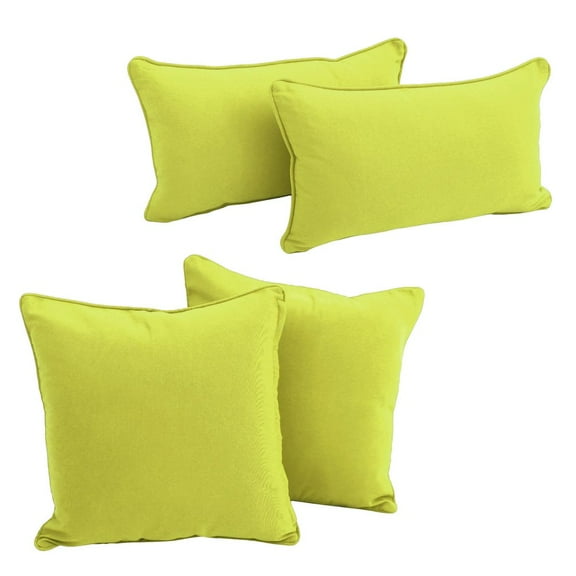Blazing Needles Double-corded Solid Twill Throw Pillows with Inserts (Set of 4)