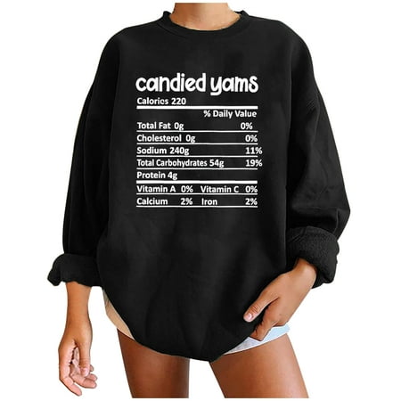 

Honeeladyy Discount Women s Vintage Funny Loose Long Sleeve O-Neck Shift Printed Sweatshirt