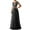 Black, variant on Women's Evening V-Neck Dress Sequined Chiffon Splicing Evening Gown Long Skirt