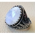 thumbnail image 6 of Rainbow Moonstone Mens Ring, Natural Blue Fire Rainbow Moonstone, Silver Jewelry, 925 Silver Ring, Birthday Gift, Heavy Mens Ring, Arabic Design, Ottoman Style Ring, Christmas, Turkey Mens Signet Ring, 6 of 6