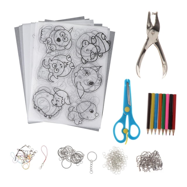 Hojas termorretráctiles Gloria 13 para manualidades con papel retráctil 10 llaveros pequeños estilo Halloween