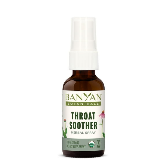 Banyan Botanicals Throat Soother Herbal Spray – Organic Herbal Throat Spray with Echinacea Root for Throat Comfort and Immune Support* – 1 fl oz. – Non-GMO Sustainably Sourced Vegetarian