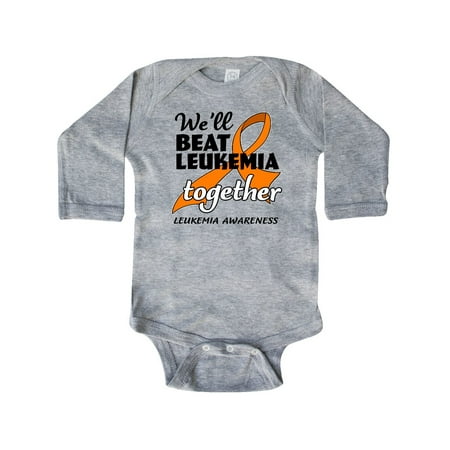 

Inktastic We ll Beat Leukemia Together- Leukemia Awareness Gift Baby Boy or Baby Girl Long Sleeve Bodysuit