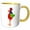 Yellow/White, variant on 3drose, Funky Colorful Rooster, 11oz Magic Transforming Mug