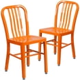 thumbnail image 1 of Commercial Grade 2 Pack Orange Metal Indoor-Outdoor Chair, 1 of 9