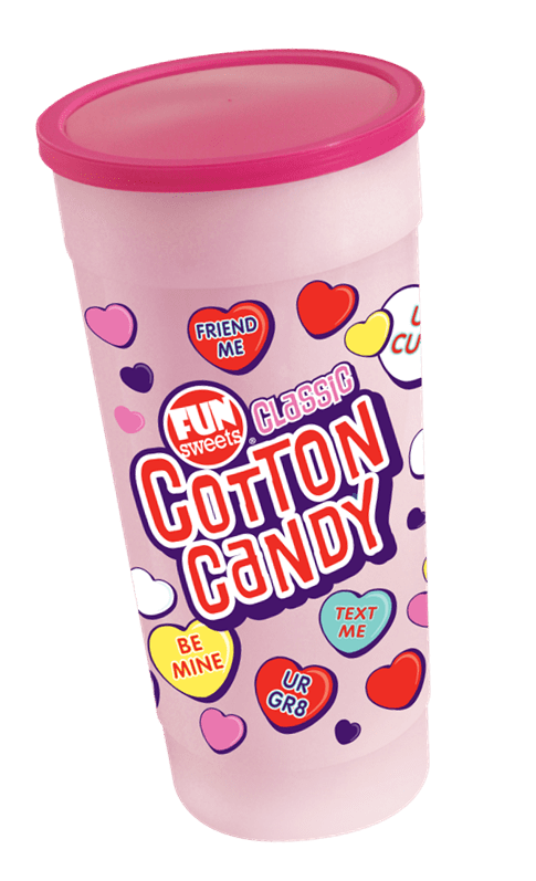 6oz Fun Sweets Valentines Heart Cotton Candy