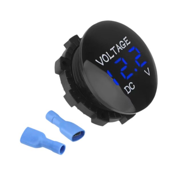 Medidor de voltaje para automóvil de 12 V a 24 V con tres pantallas digitales LED de repuesto. Azul digital