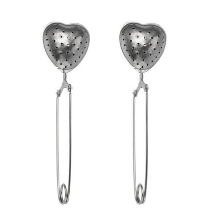 

2PCS Stainless Steel Tea Leak Tea Filter Tea Strainer Seasoning Ball Tea Heart Shape Infuser