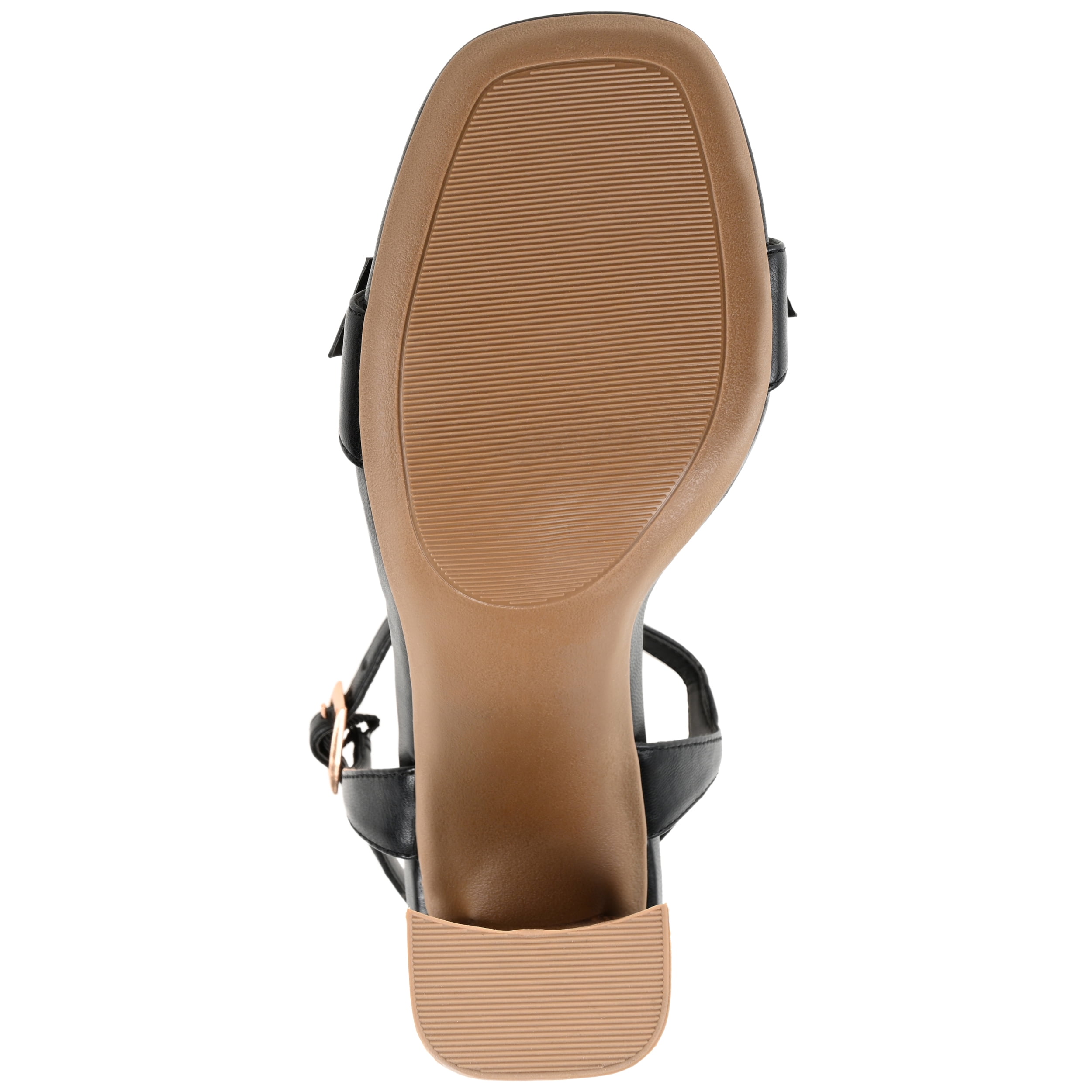 Journee Womens Dianne Open Square Toe Stacked Heel Sandals
