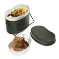 thumbnail image 4 of Frasco de aluminio militar para camping, estilo japonés, doble capa, ideal para actividades al aire libre, color verde mate, capacidad de 1.2L, resistente y ligero., 4 of 7