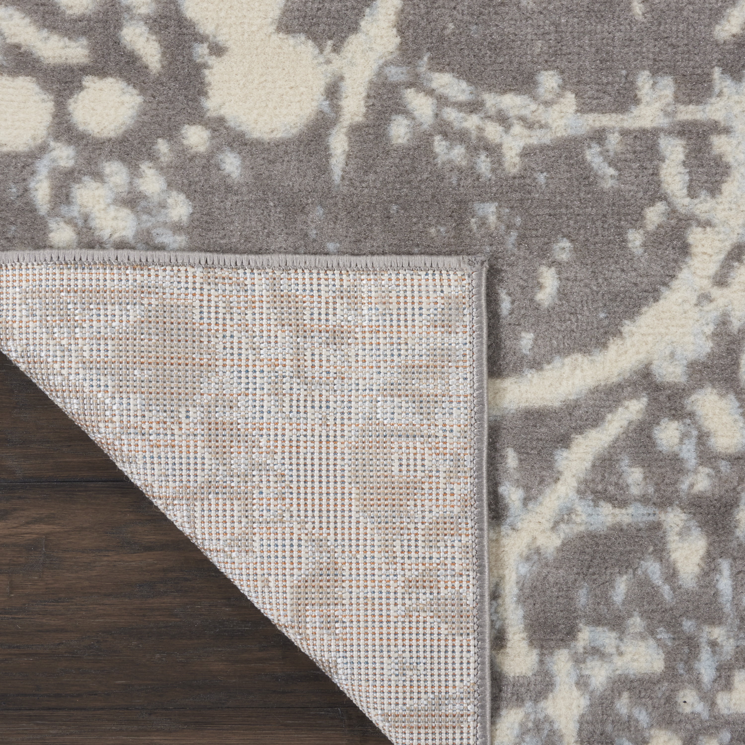 Nourison Bliss Modern Botanical Grey 2' x 4' Area Rug, (2' x 4')