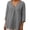Gray, variant on Women's Casual V Neck Pleated 3/4 Sleeve Loose Fit Side Split Longline Everyday Comfortable Blouses for Women