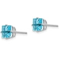 thumbnail image 2 of 14k White Gold 6.2mm Princess Cut Blue Topaz Earrings - 6mm, 2 of 6