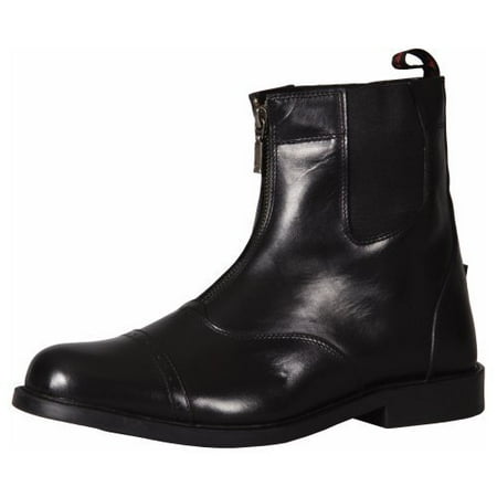 Childs Zip Paddock Boot - TuffRider Men's Barouque Front Zip Paddock Boots with Metal Zipper, Black, 11