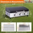 thumbnail image 2 of 3-Burner Propane Gas BBQ Grill & Stainless Steel Plancha Combo, Portable for Camping & Backyard, with Regulator & Adapter, Cast Iron Grates, Enamel Body, 2 of 7