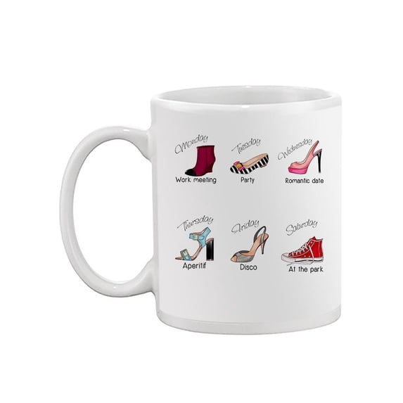 Shoes For Days Of The Week Mug -Image by Shutterstock,