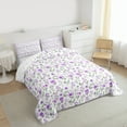 thumbnail image 3 of Homewish Colorful Rustic Flower Bedding Comforter Set,Country Plant Twin Comforter Sets,Purple White Bedding Set For Girls Kids,Ultra Soft Home Decor Reversible,2pcs, 3 of 8