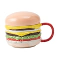 thumbnail image 3 of Taza de café de cerámica, taza de té, colección práctica, taza de hamburguesa de cerámica, taza para beber Mango rojo, 3 of 9