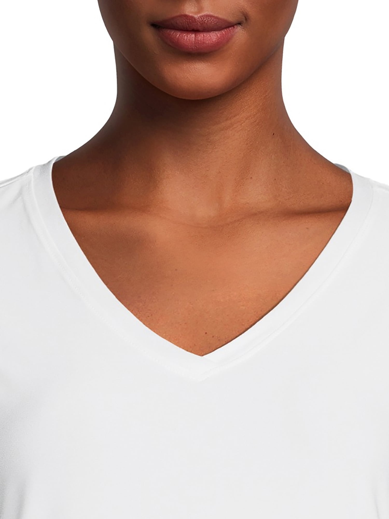 No Boundaries Juniors Brushed V-Neck T-Shirt with Short Sleeves, 2-Pack, Sizes XS-XXXL