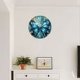 thumbnail image 4 of Modern Round Wall Clocks Non-Ticking Silent Clocks Battery Operated Quartz Clock Decorative for Bathroom,Office-Beautiful Blue Butterfly With White Flowers On Dark Background(14inch), 4 of 4