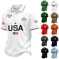thumbnail image 3 of Men's USA 250th Anniversary Polo Shirt Patriotic American Flag Graphic Short Sleeve Golf Tee, 3 of 3