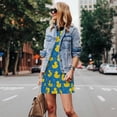 thumbnail image 5 of Horeoi Rubber Duck Print Women's Sleeveless Dress Cotton-like Flared Hem Deep Side Pockets Above-Knee, 5 of 6