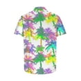 thumbnail image 4 of Men's Hawaiian Shirt Tropical Vacation Beach Palm Short Sleeve Shirts Button Down Turndown Collar Blouse Shirt, 4 of 6