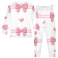 thumbnail image 2 of Pink Bows Stripes Hearts Valentine Cotton Pajama Set Long Sleeve Top and Pants Sleepwear Unisex 18M, 2 of 7