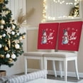 thumbnail image 3 of Christmas Snowman Chair Covers Set of 4 Scarf Snow Snowflakes Chair Back Covers Stretch Removable Washable Slipcovers Protector for Dining Room Kitchen Party Decor, 3 of 5