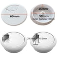 thumbnail image 3 of 6 Pcs 2 Inch Plastic Desk Cord Cable Hole Cover Grommet Computer Cable Hole Cover Plug Cap White, 3 of 5